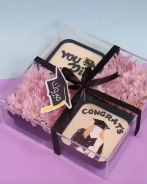 Acrylic Graduation box with flowers ( D1)