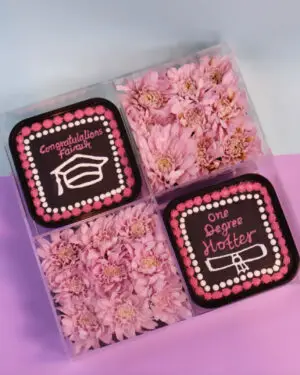 Acrylic graduation box with flowers ( D2 )
