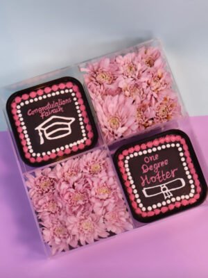 Acrylic graduation box with flowers ( D2 )