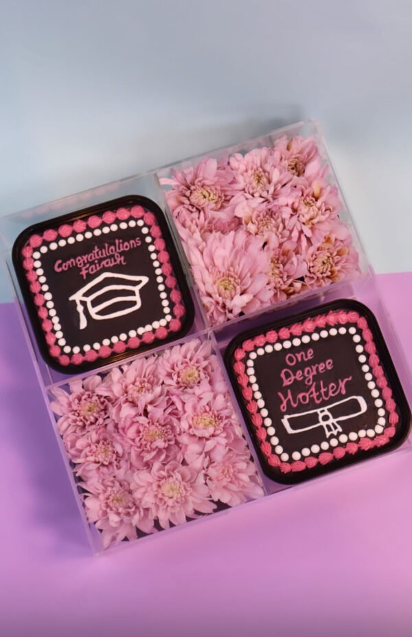 Acrylic graduation box with flowers ( D2 )