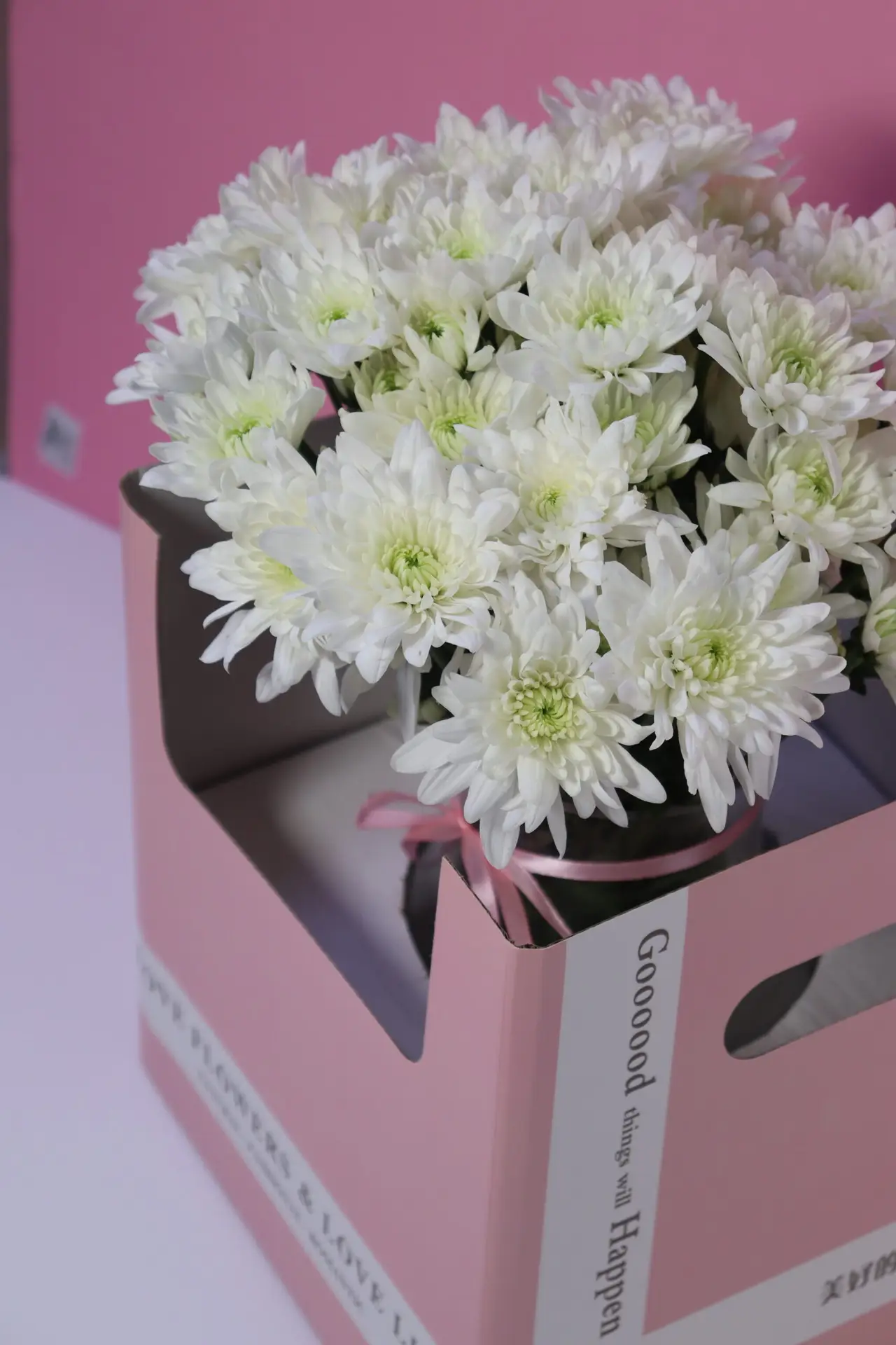White Chrysanthemums Flower box