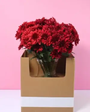 Red Chrysanthemums Flower box