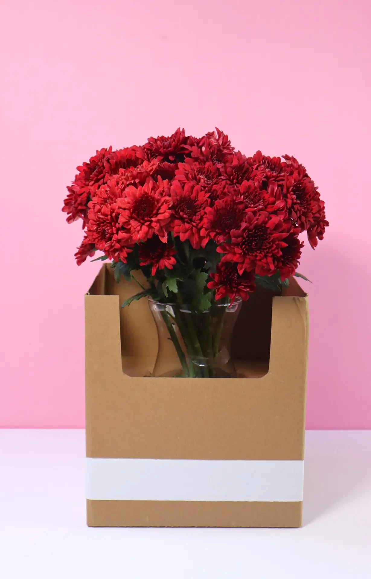 Red Chrysanthemums Flower box