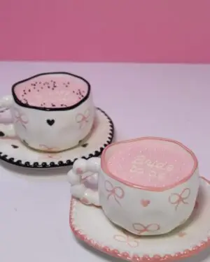 Heart and bow ( W/P ) mug