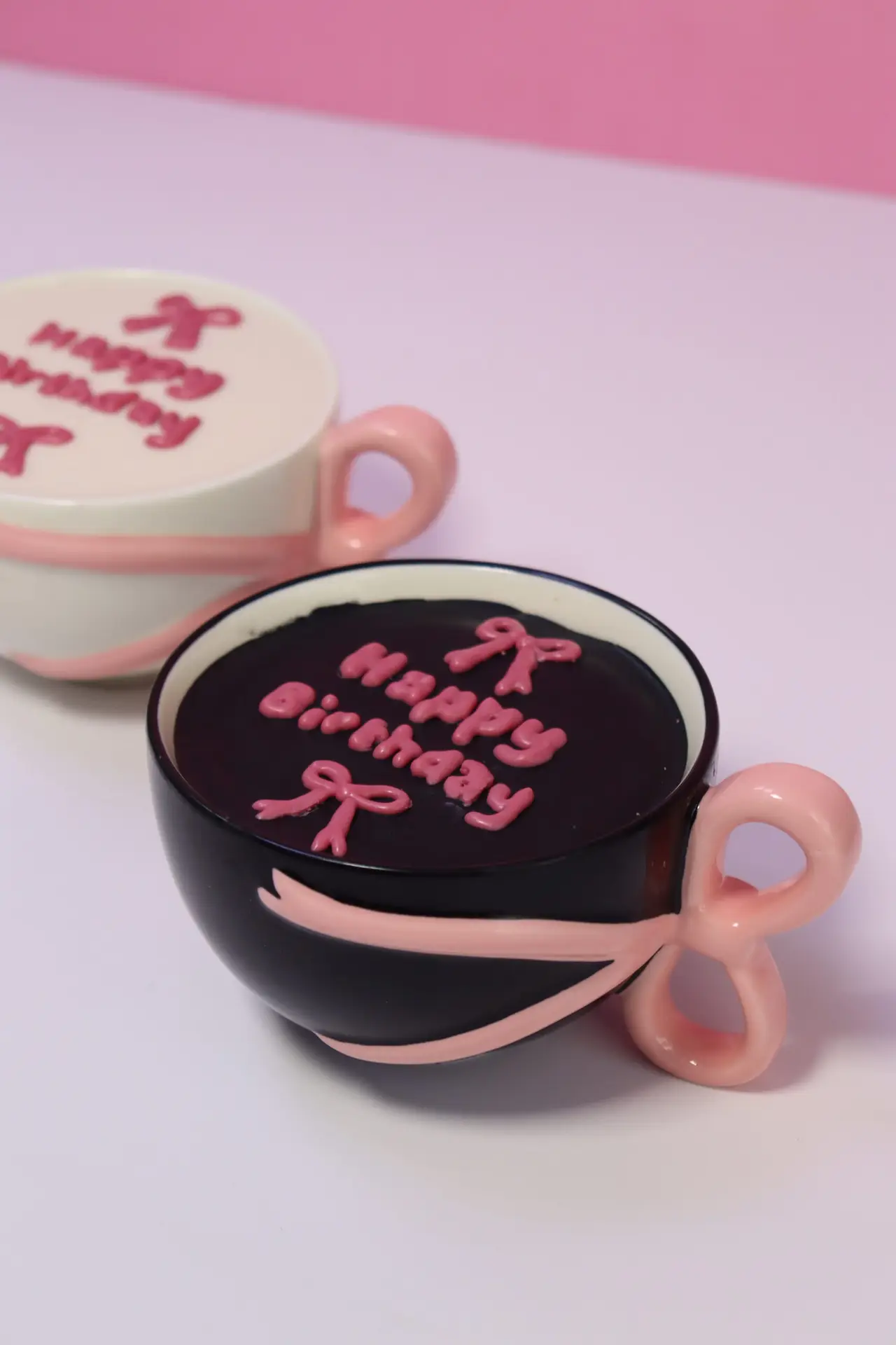 Black Mug pink Bow