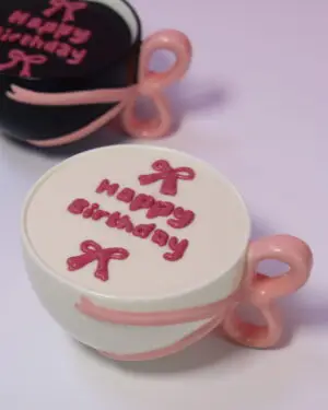 White Mug pink Bow