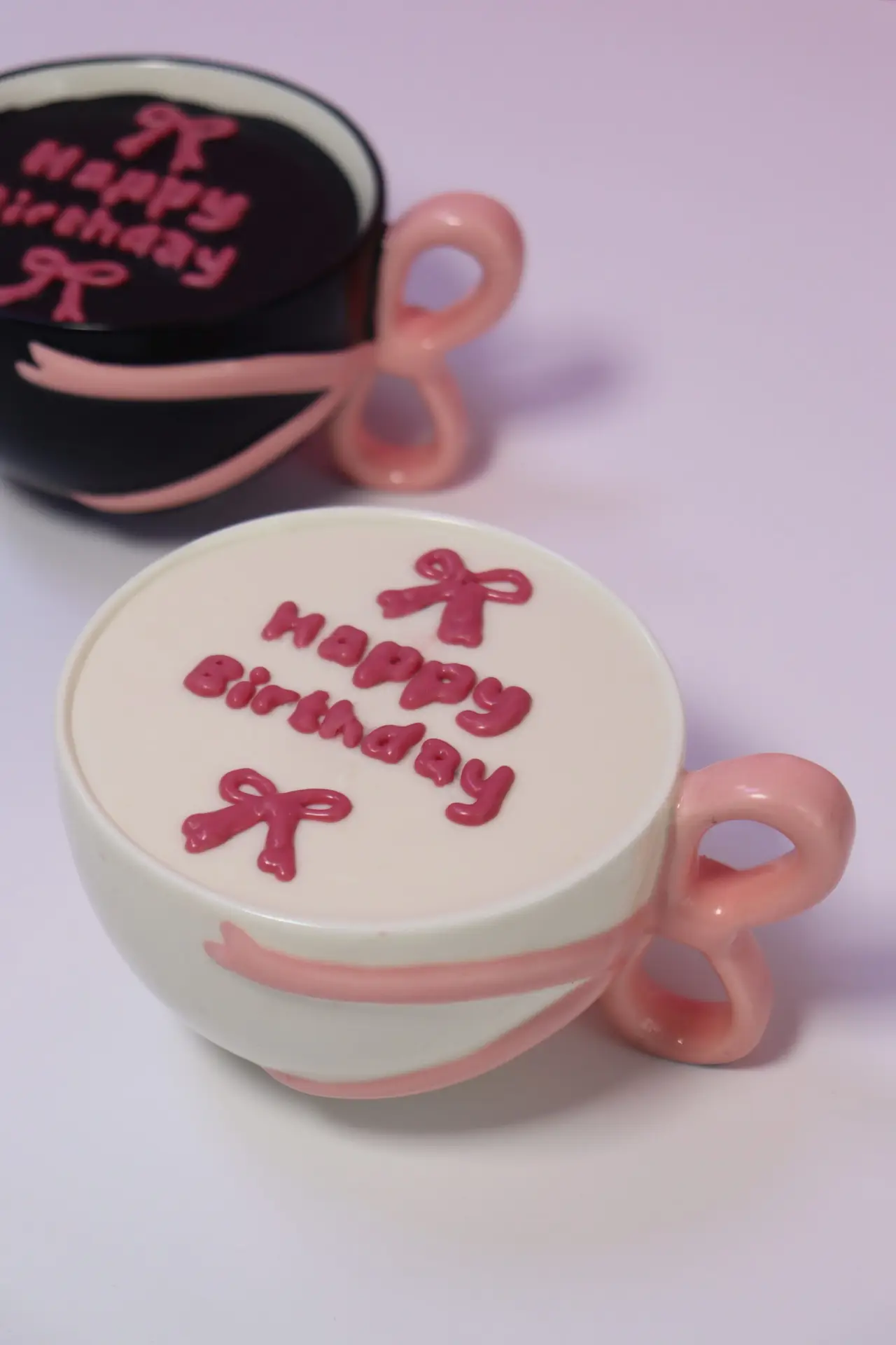 White Mug pink Bow