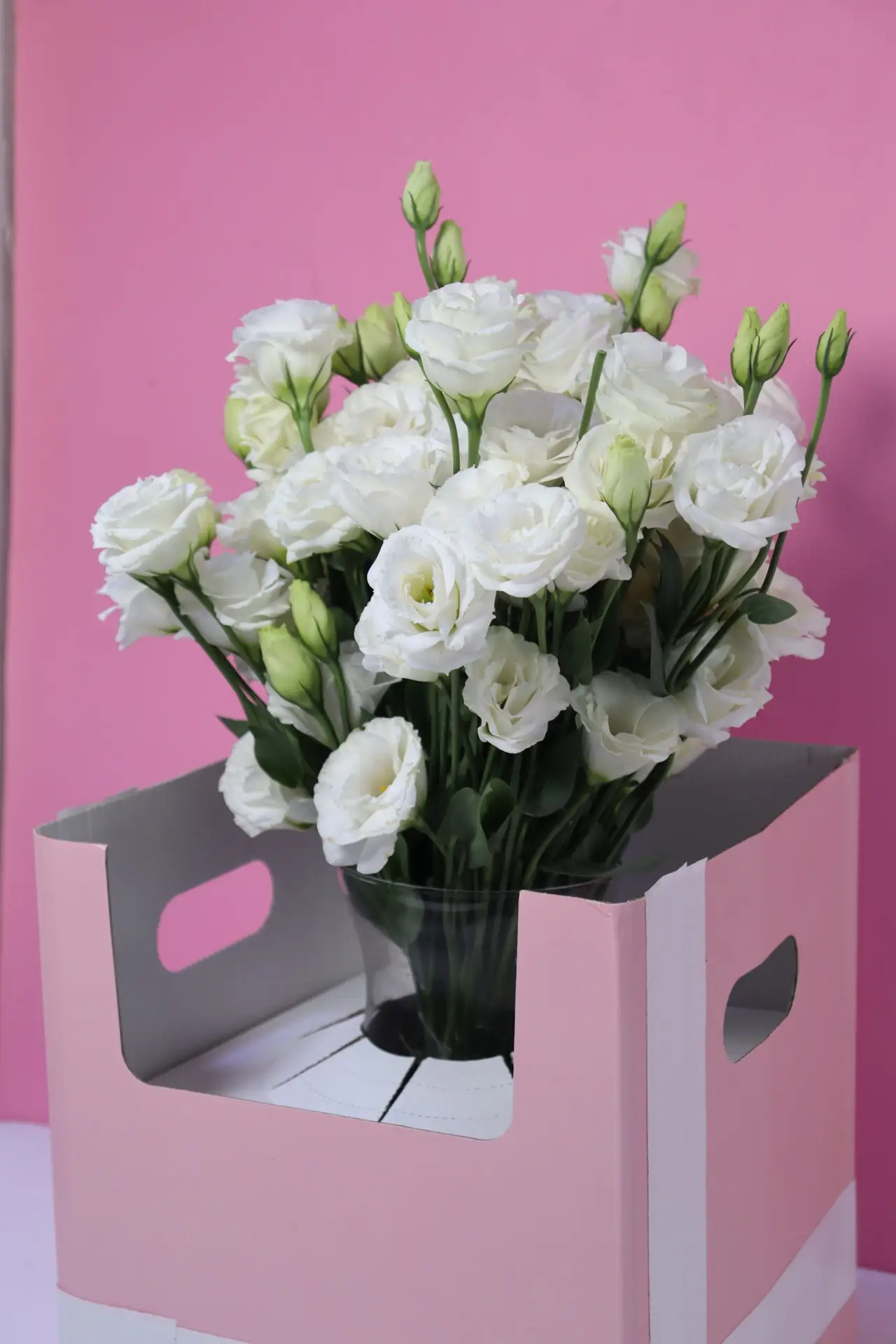 Eustoma vase ( white )