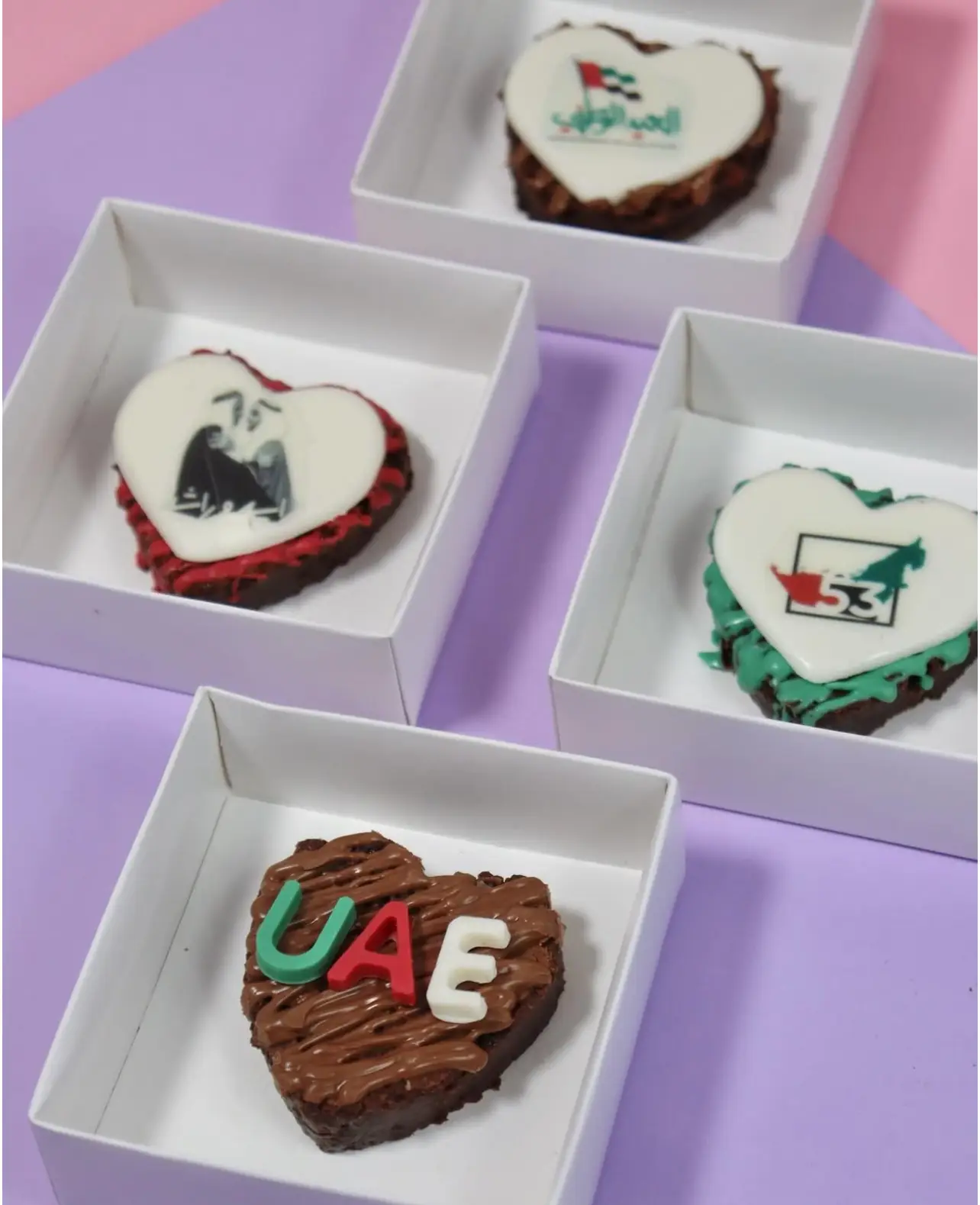 UAE mini heart brownie box
