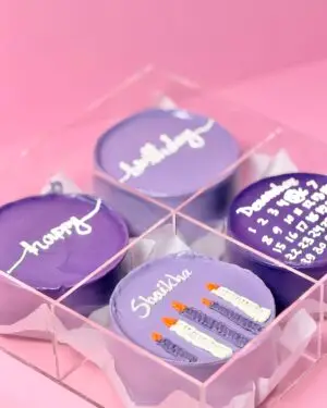 The purple set – 4 cake acrylic box