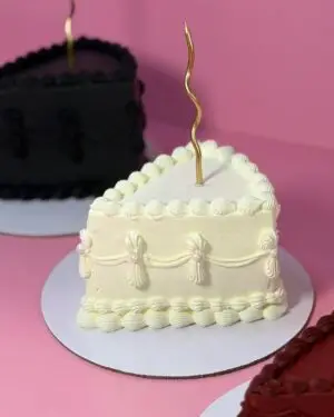 White vintage slice cake