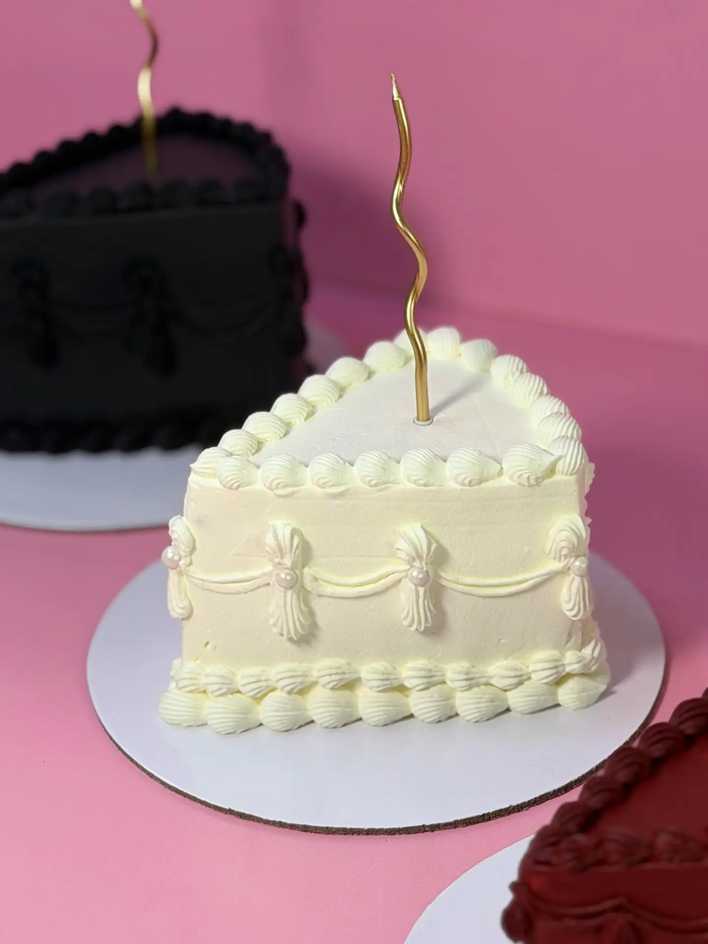 White vintage slice cake