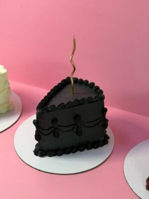 Black vintage slice cake