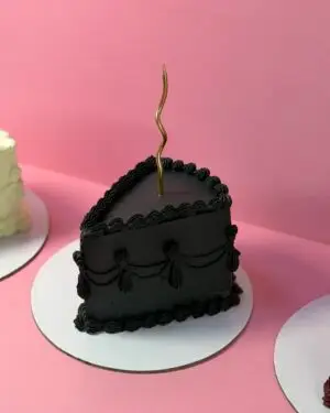 Black vintage slice cake