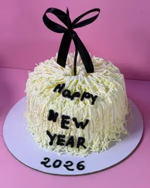 Happy New year white cake
