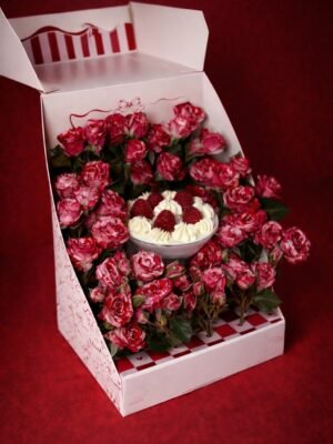 Glass cake w/ flowers