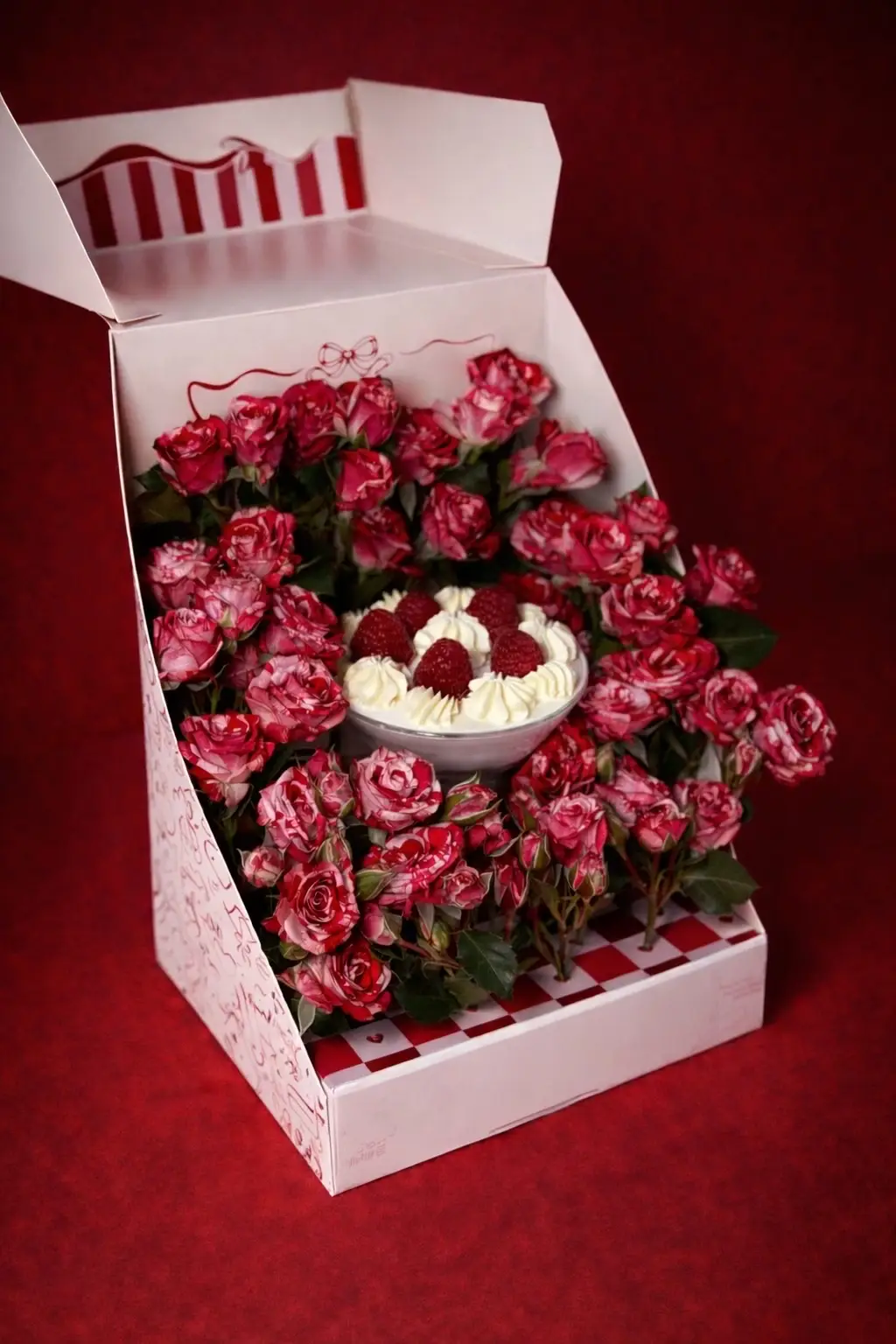 Glass cake w/ flowers