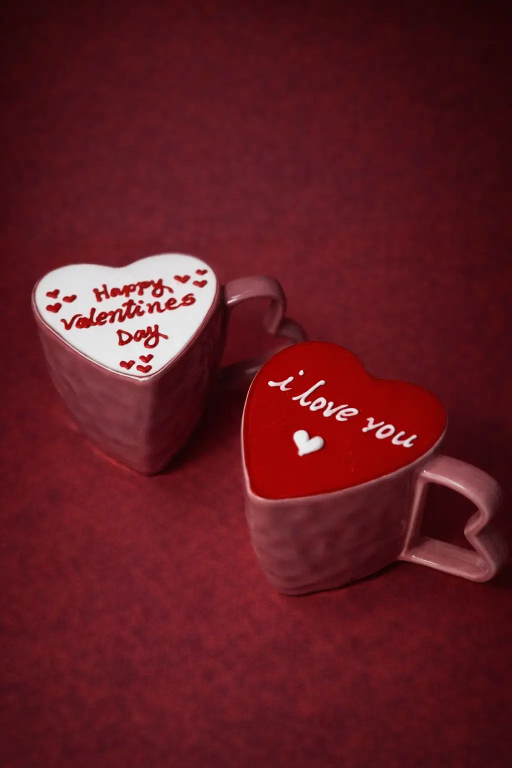 Valentines heart cake mug - I love you design