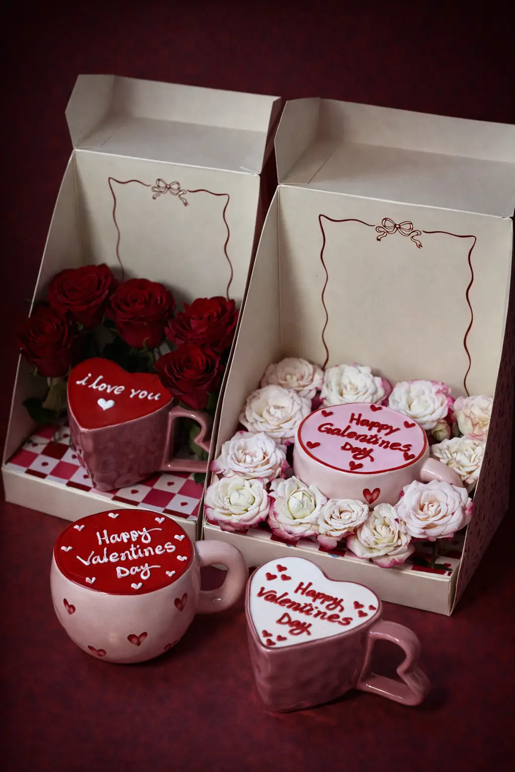 Heart mug w/flower box