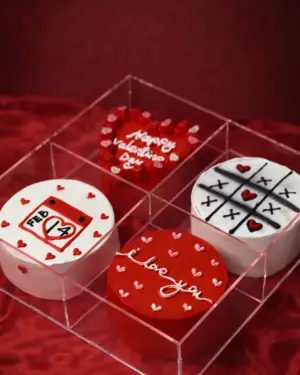 Valentines Acrylic box cakes