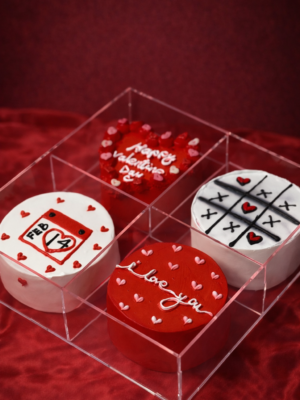 Valentines Acrylic box cakes