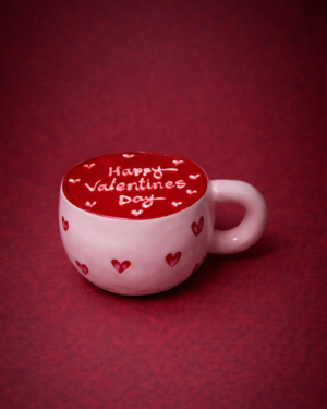 Valentines light pink mug  – happy valentine day design