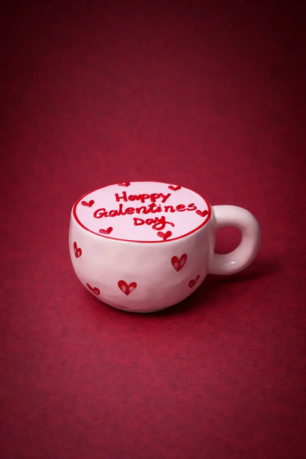 Valentines light pink cake mug - galentines design