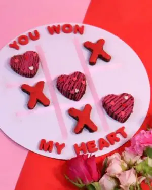 you won my heart brownie board