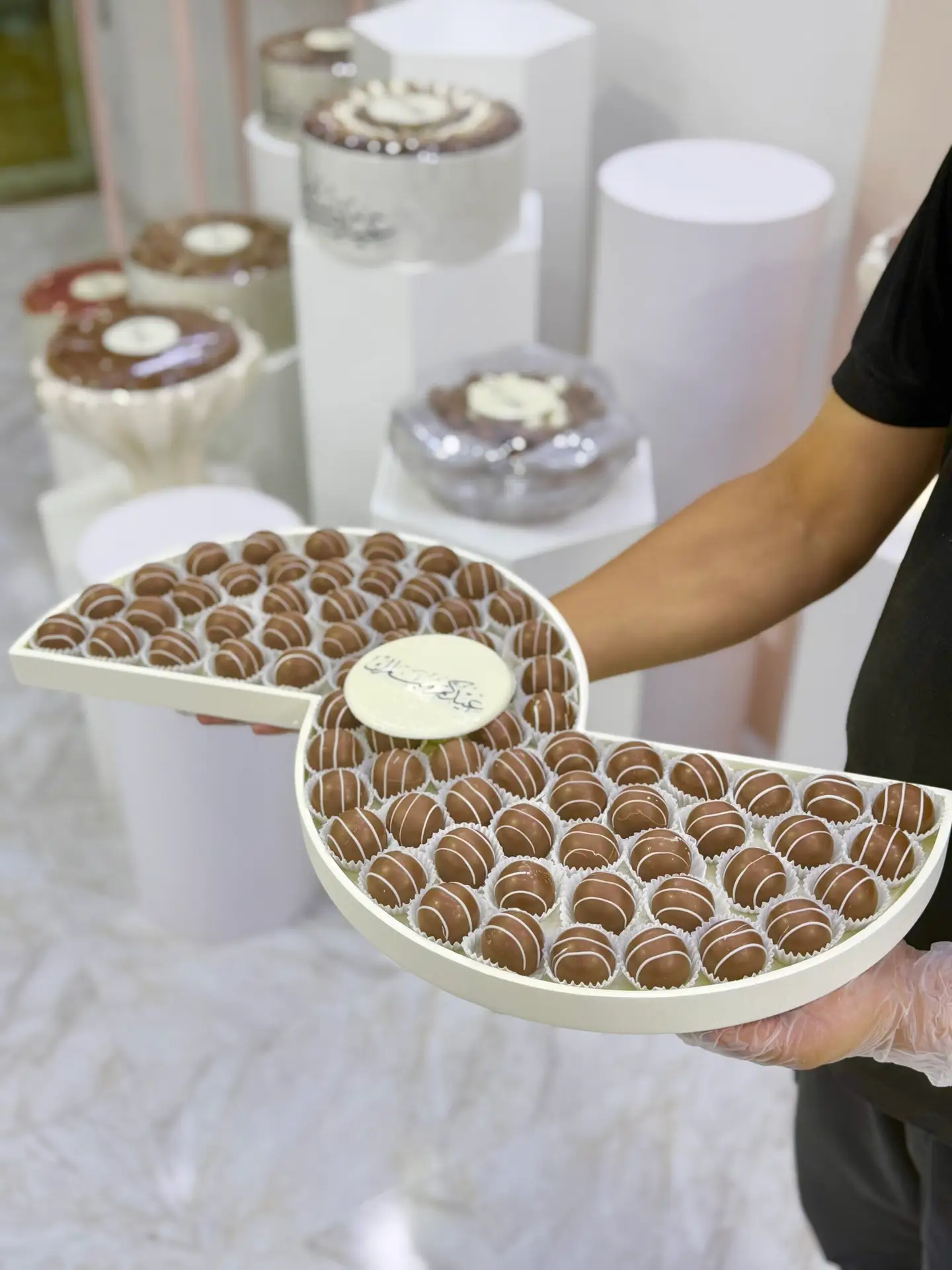 Eid white 2 sided truffles tray
