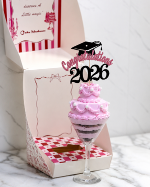 Graduation glass pink cake