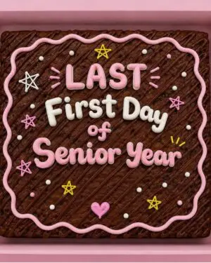last first day (cream design) brownie