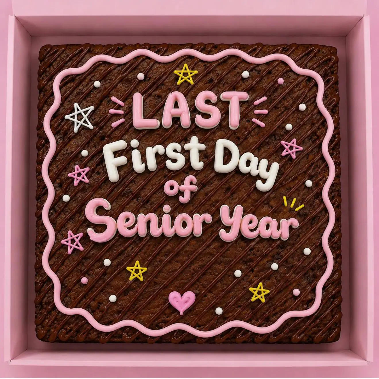last first day (cream design) brownie